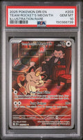 PSA 10 Rocket's Meowth 203/182 Illustration Rare SV Destined Rivals Pokemon TCG