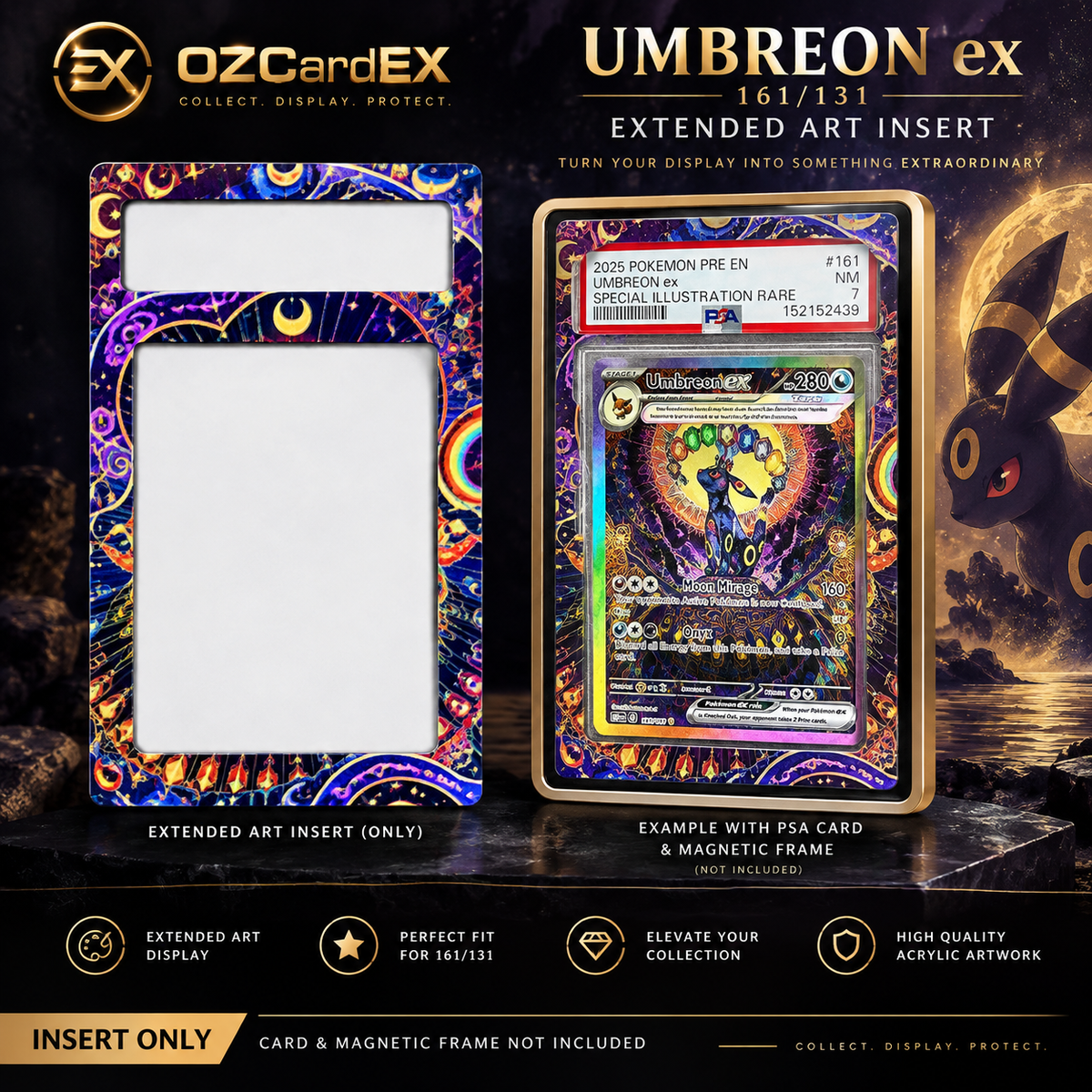 Umbreon ex 161/131 Extended Art Insert for PSA Display Frame