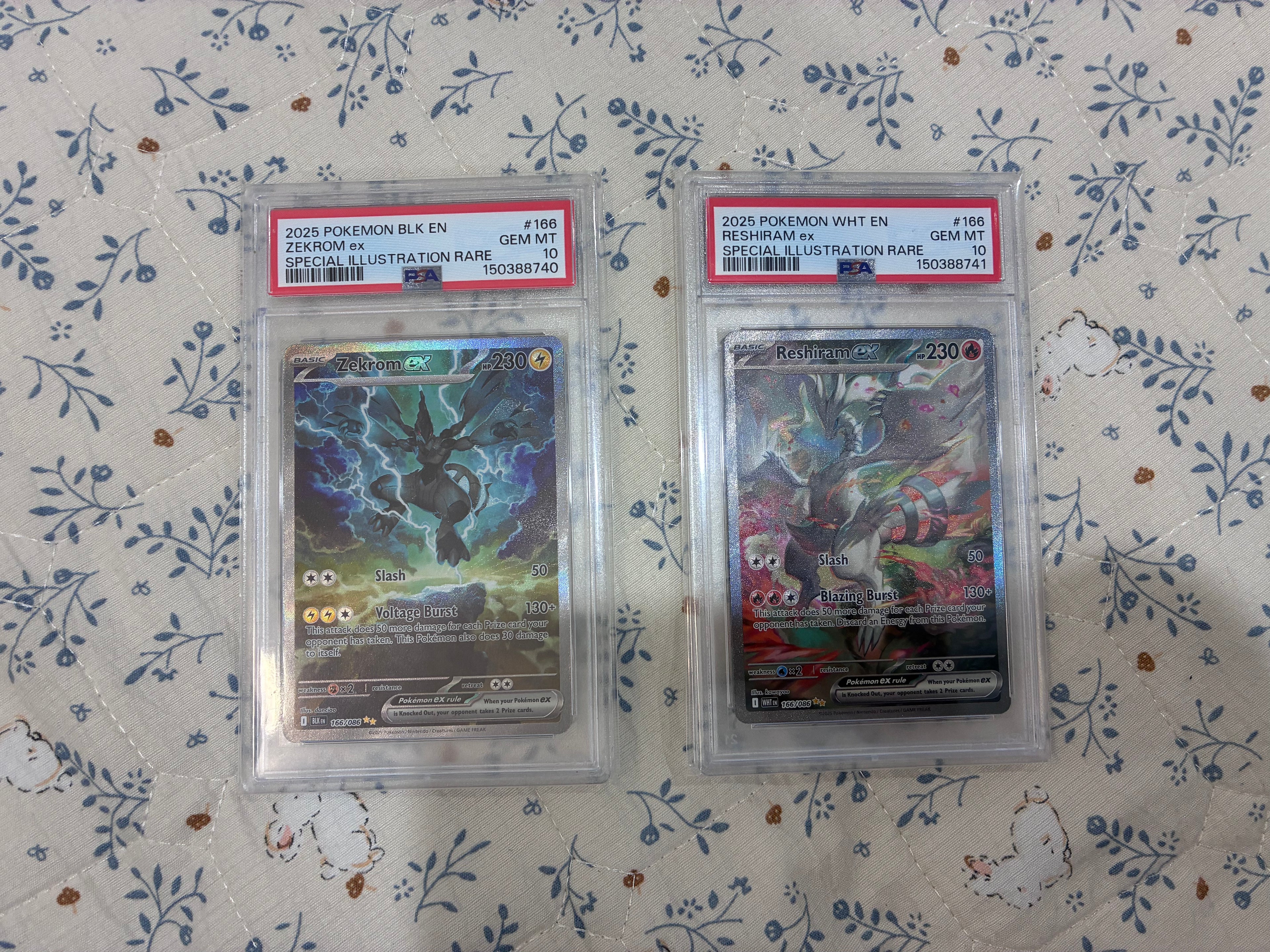 PSA 10 Sequential Pair – Zekrom ex & Reshiram ex Special Illustration Rare Black Bolt White Flare