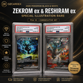 PSA 10 Sequential Pair – Zekrom ex & Reshiram ex Special Illustration Rare Black Bolt White Flare