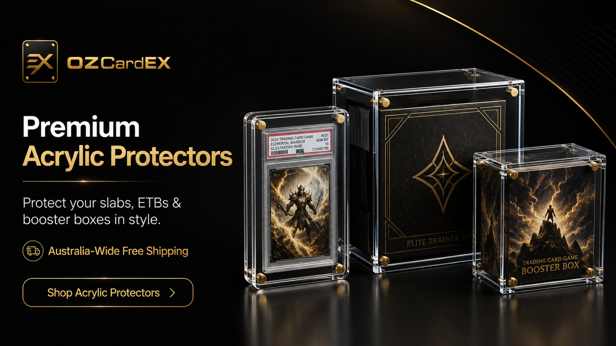 OZCardEX premium acrylic protectors hero banner